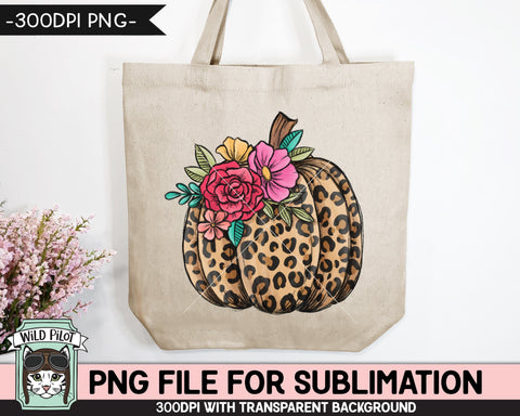Floral Leopard Pumpkin SUBLIMATION design PNG, Flower Leopard Pumpkin png file, Floral Pumpkin png, Fall png, Autumn png, Halloween png, Thanksgiving png Sublimation Wild Pilot 