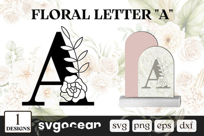 Floral Letter A SVG SVG SvgOcean 