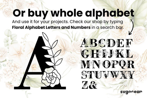 Floral Letter A SVG SVG SvgOcean 