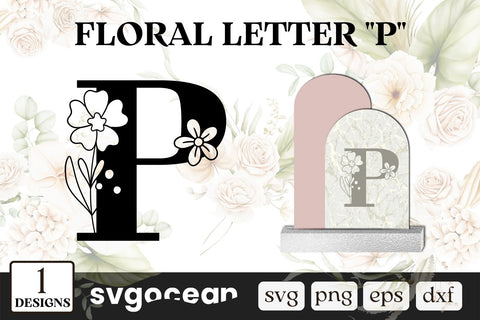 Floral Letter P SVG SVG SvgOcean 