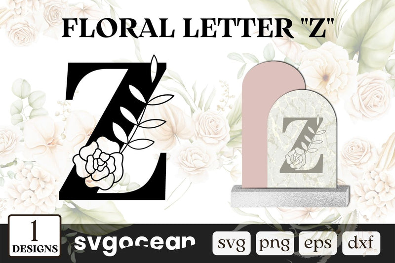 Floral Letter Z SVG SVG SvgOcean 