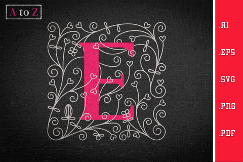 Floral Letters A to Z Monogram SVG SVG Slim Studio 