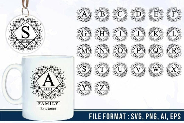 Floral Letters Svg Set A-Z, KeyChain Svg Designs, Mug Svg Design SVG D2PUTRI, SVG BUNDLE, SUBLIMATION BUNDLE, T SHIRT DESIGNS BUNDLE 