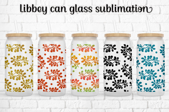 Floral libbey can glass sublimation | Cofee can designs Sublimation Svetana Studio 