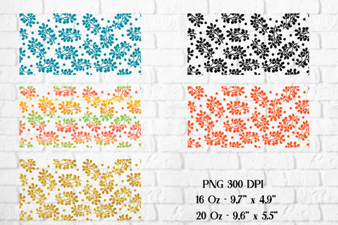 Floral libbey can glass sublimation | Cofee can designs Sublimation Svetana Studio 