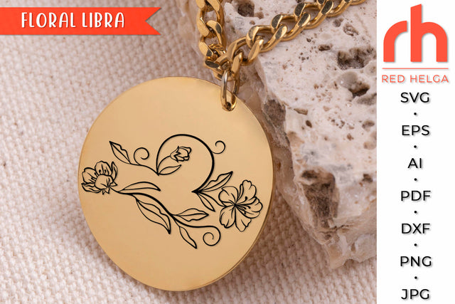Floral Libra SVG - Flower Zodiac Cut File SVG RedHelgaArt 