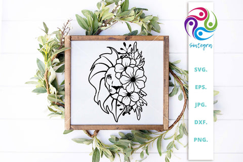 Floral Lion Svg File SVG Sintegra 