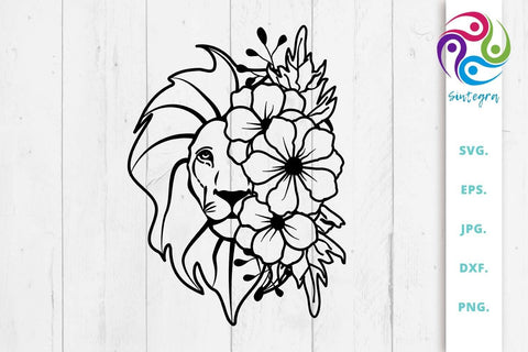 Floral Lion Svg File SVG Sintegra 