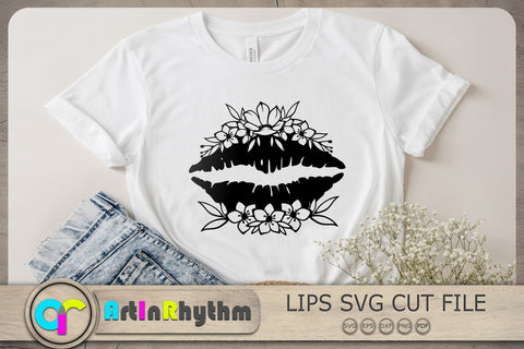 Floral Lips Svg, Lips Svg, Flowers Svg, Floral Svg SVG Artinrhythm shop 