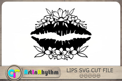 Floral Lips Svg, Lips Svg, Flowers Svg, Floral Svg SVG Artinrhythm shop 