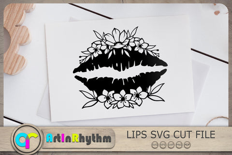Floral Lips Svg, Lips Svg, Flowers Svg, Floral Svg SVG Artinrhythm shop 