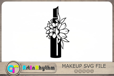 Floral Lipstick Svg, Lipstick Svg, Makeup Svg, Makeup Tools Svg SVG Artinrhythm shop 