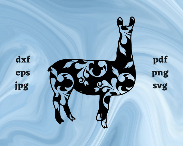 Floral Llama SVG Cut File SVG Northern Light SVG 
