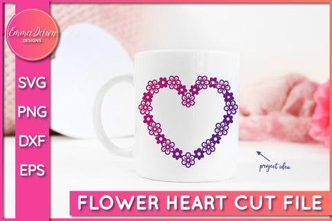 Floral Love Heart SVG SVG Emma Dawn Designs 