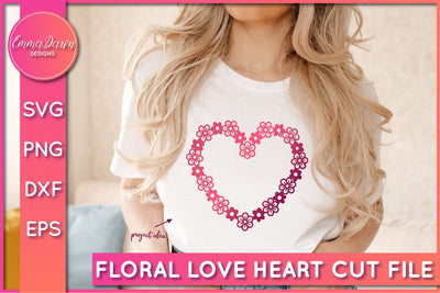 Floral Love Heart SVG SVG Emma Dawn Designs 
