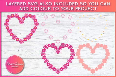 Floral Love Heart SVG SVG Emma Dawn Designs 