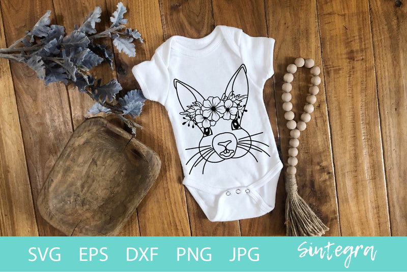 Floral Lovely Bunny SVG File SVG Sintegra 