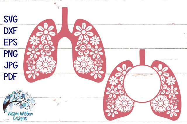 Floral Lungs SVG SVG Wispy Willow Designs 