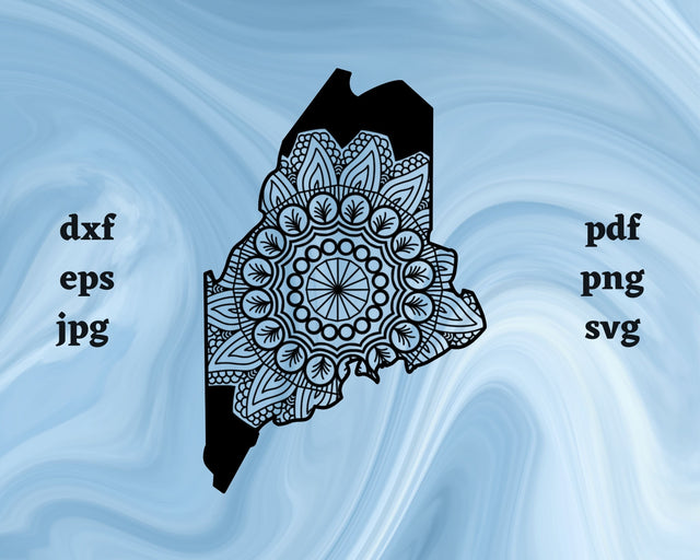 Floral Maine SVG Cut File SVG Northern Light SVG 