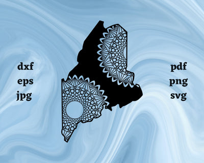 Floral Maine SVG Cut File SVG Northern Light SVG 