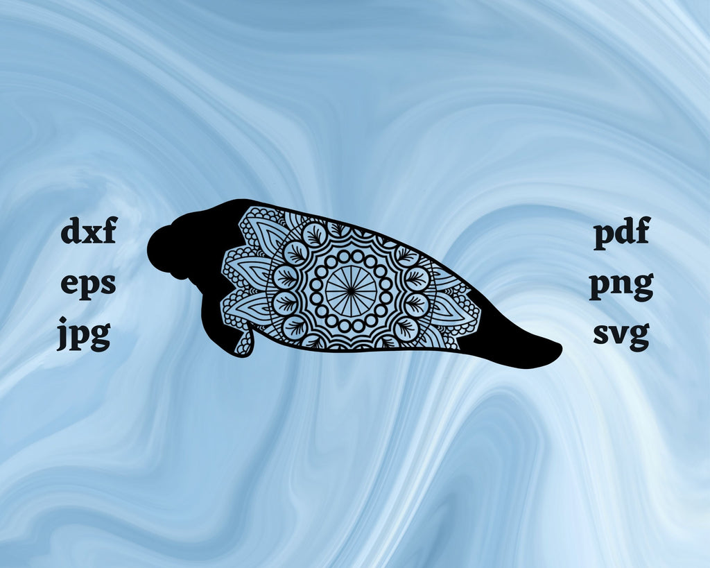Floral Manatee SVG Cut File - So Fontsy