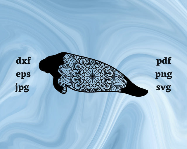 Floral Manatee SVG Cut File SVG Northern Light SVG 