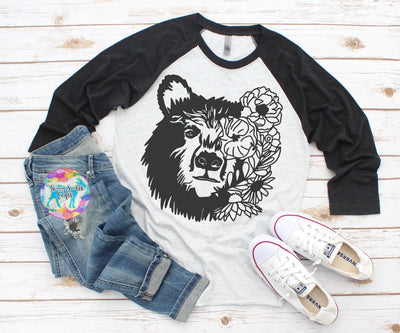 Floral Mandala Bear Head - SVG DXF PNG SVG Twiggy Smalls Crafts 