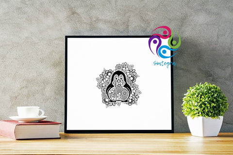 Floral Mandala Penguin Svg File SVG Sintegra 