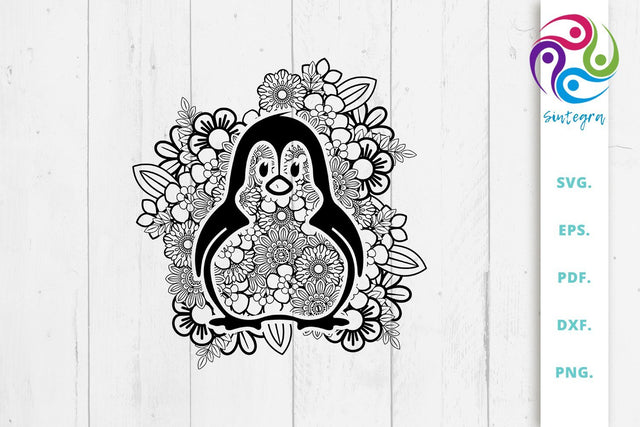 Floral Mandala Penguin Svg File SVG Sintegra 