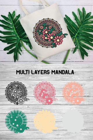 Floral Mandala SVG, 3D Layered Mandala SVG, 6 Layers. 3D Paper Elinorka 