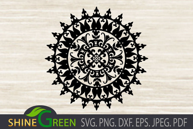 Floral Mandala SVG for Cricut, Sublimation, DXF SVG Shine Green Art 