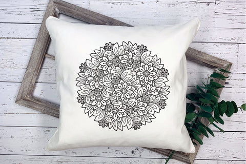 Floral Mandala SVG, Zentangle Flowers, Flower Intricate Design. SVG Elinorka 