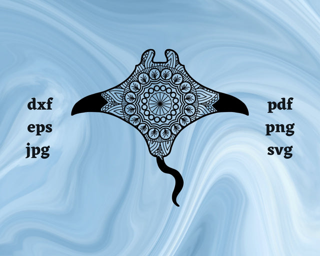 Floral Manta Ray SVG Cut File SVG Northern Light SVG 
