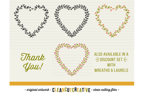 Floral Mega Budle 30 wreath, laurel and heart frames - SVG cut files SVG CleanCutCreative 