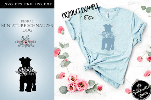 Floral Miniature Schnauzer Dog svg file for cricut, for silhouette, cut eps, cutting png, cuttable dxf, Instant Download design SVG Loveleen Kaur 