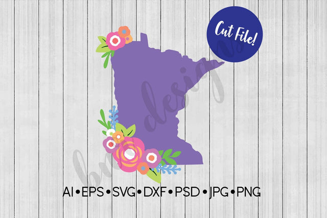 Floral Minnesota SVG SVG BNRDesignShop 