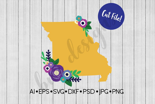 Floral Missouri SVG SVG BNRDesignShop 