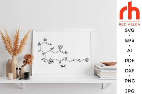 Floral Molecules SVG - Flower Chemical Structures Cut File SVG RedHelgaArt 