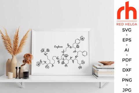 Floral Molecules SVG - Flower Chemical Structures Cut File SVG RedHelgaArt 