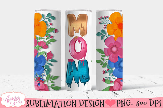 Floral Mom Tumbler Wrap for Sublimation | Mother's day PNG Sublimation Amorclipart 