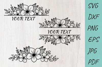 Floral Monogram Frame Bundle SVG, Flower Split Monogram SVG SVG Irina Ostapenko 