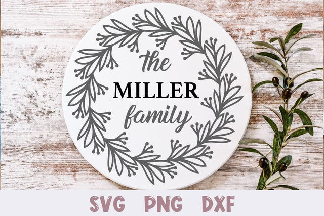 Floral Monogram Frame Round Sign SVG SVG Shine Green Art 
