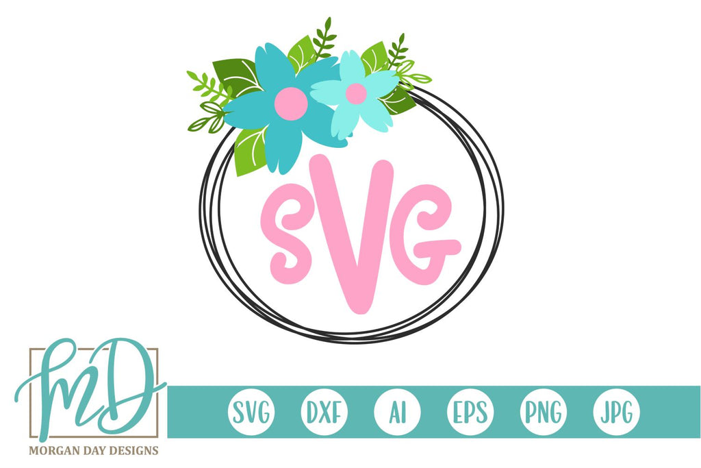 Floral Monogram Frame - So Fontsy