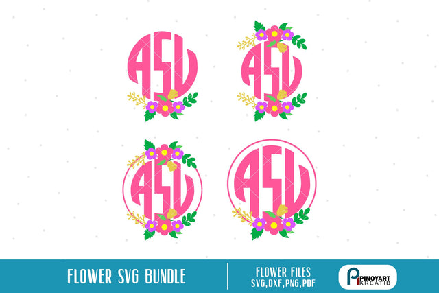 Floral Monogram Frame Svg Pinoyart Kreatib