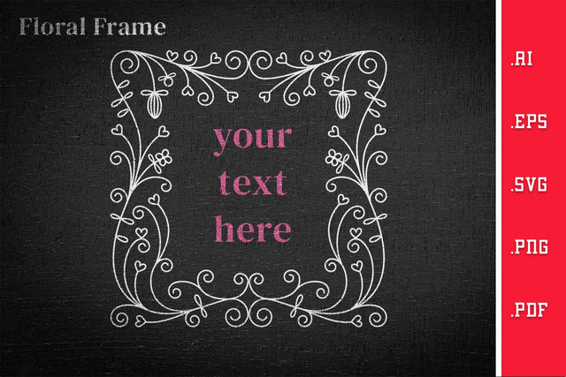 Floral Monogram Frame SVG SVG Slim Studio 