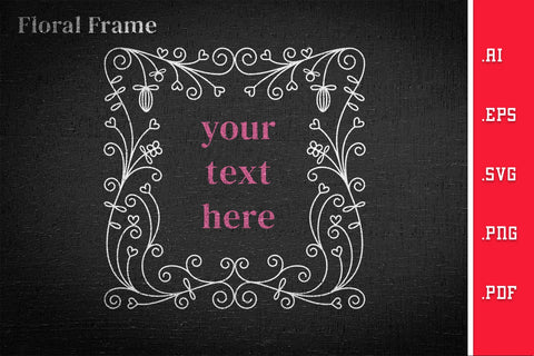 Floral Monogram Frame SVG SVG Slim Studio 