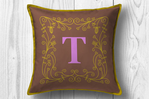 Floral Monogram Frame SVG SVG Slim Studio 