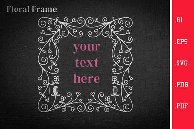 Floral Monogram Frame SVG SVG Slim Studio 