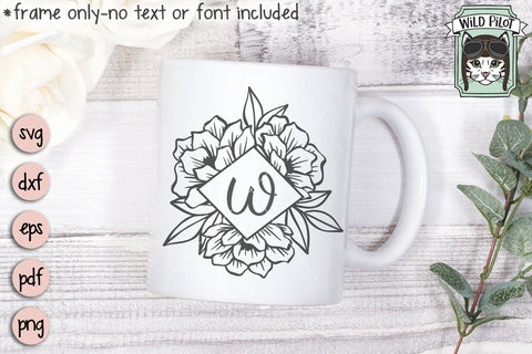 Floral Monogram Frames SVG Cut File SVG Wild Pilot 