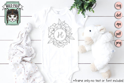 Floral Monogram Frames SVG Cut File SVG Wild Pilot 